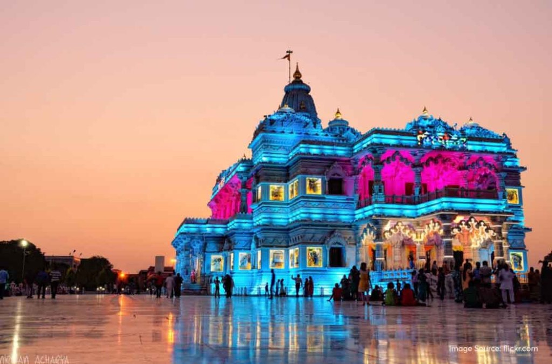 Prem Mandir at Dusk